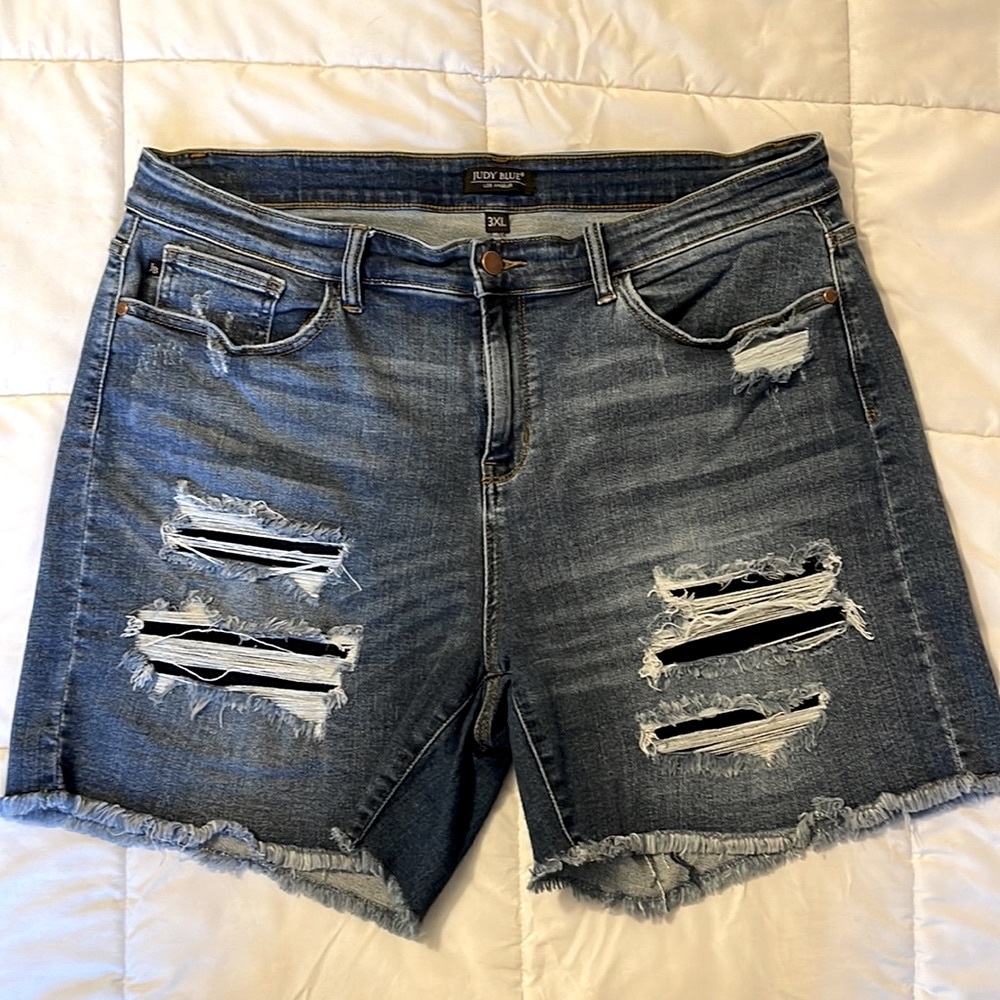 Judy Blue “Baby Blue Denim, Patch” Shorts
